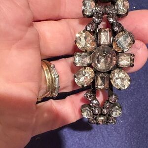 LOFT Clear Crystal Floral Cluster Bracelet